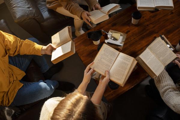 photo of parents at a school interest group book club