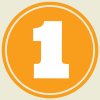 Graphic of an orange number 1