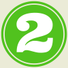 Graphic of a bright green number 2