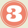 Graphic of a peach-colored number 3